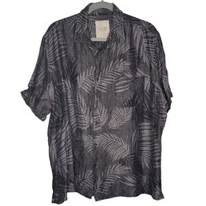 Tasso Elba Island XXL Linen Silk Blend Shirt Short Sleeve Button Hawaiian Resort